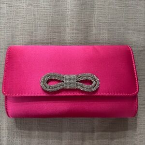 Urban Expressions Fuchsia Clutch with Silver Bow